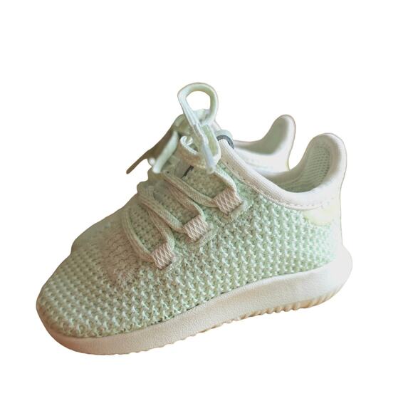 Adidas Tubular Ortholite Youth Size 9K Sea foam Green Knit Lace Up Shoes Size 5K - Picture 3 of 11